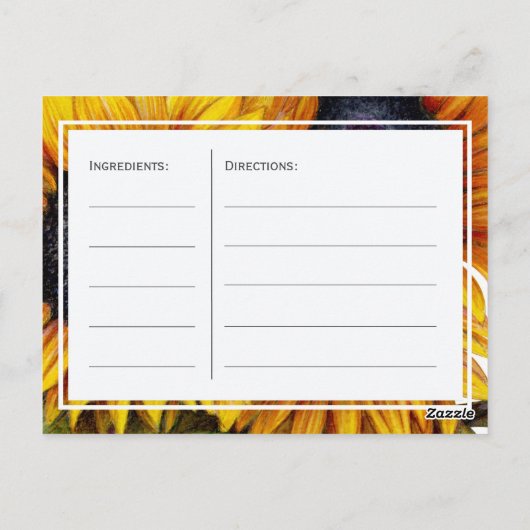 Gelbe Sonnenblumen schicke Braut, um Rezeptionskar Postkarte (Rückseite)