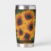 Gelbe Sonnenblumen-Seele Thermobecher (Rückseite)