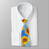 Gelbe Sonnenblumen Sommer Schlips Krawatte (Gebunden)