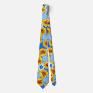 Gelbe Sonnenblumen Sommer Schlips Krawatte