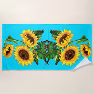Gelbe Sonnenblumen Strandtuch