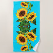 Gelbe Sonnenblumen Strandtuch (Vorderseite)