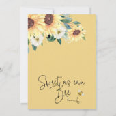 Gelbe Sonnenblumen süß wie Babydusche Einladung (Rückseite)