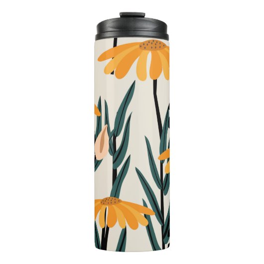 Gelbe Sonnenblumen Thermosbecher (Vorderseite)