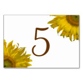 Gelbe Sonnenblumen-Tischnummern Tischnummer (Rückseite)