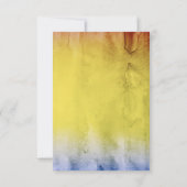 Gelbe Sonnenblumen UAWG Blau und Rote Hochzeit im  RSVP Karte (Rückseite)