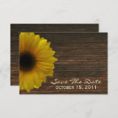 Gelbe Sonnenblumen und Barnwood Fall Save the Date (Vorne/Hinten)