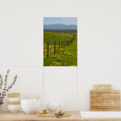 Gelbe Sonnenblumen und Berge Poster (Küche)