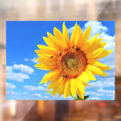 Gelbe Sonnenblumen und Bienen auf blauem Himmel - Fensteraufkleber (Blatt 2)