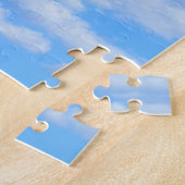 Gelbe Sonnenblumen und Bienen auf blauem Himmel - Puzzle (Seite)