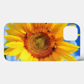 Gelbe Sonnenblumen und Bienen auf Blue Sky iPhone  Case-Mate iPhone Hülle (Rückseite (Horizontal))