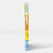 Gelbe Sonnenblumen und Bienen auf Blue Sky iPhone iPhone Hülle (Linke Seite)