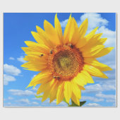 Gelbe Sonnenblumen und Bienenwaschpapier Geschenkpapier (Flach)