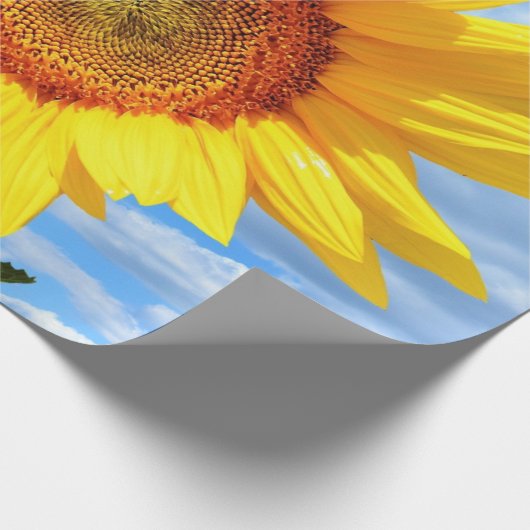 Gelbe Sonnenblumen und Bienenwaschpapier Geschenkpapier (Ecke)