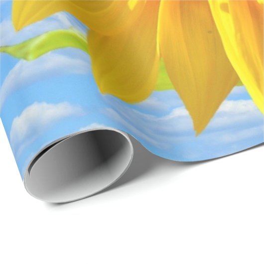 Gelbe Sonnenblumen und Bienenwaschpapier Geschenkpapier (Rolleneckpunkt)