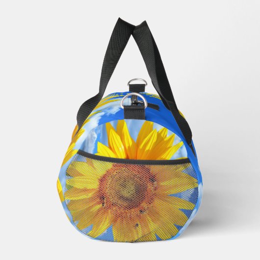 Gelbe Sonnenblumen und Blauer Himmel Duffle Bag (Rechts)
