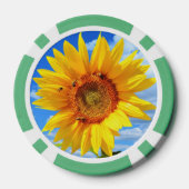 Gelbe Sonnenblumen und Poker-Chips Pokerchips (Rückseite)