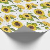 Gelbe Sonnenblumen und Sonnenblumen Geschenkpapier (Ecke)