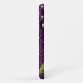 Gelbe Sonnenblumen und Streichleuchten auf Lila Case-Mate iPhone Hülle (Hinten/Rechts)