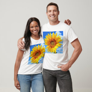 Gelbe Sonnenblumen und T - Shirt für Bienen