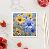Gelbe Sonnenblumen und Wildblumen Serviette (Beispiel)