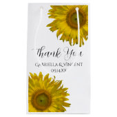 Gelbe Sonnenblumen Vielen Dank für Ihre Hochzeit Kleine Geschenktüte (Vorderseite)