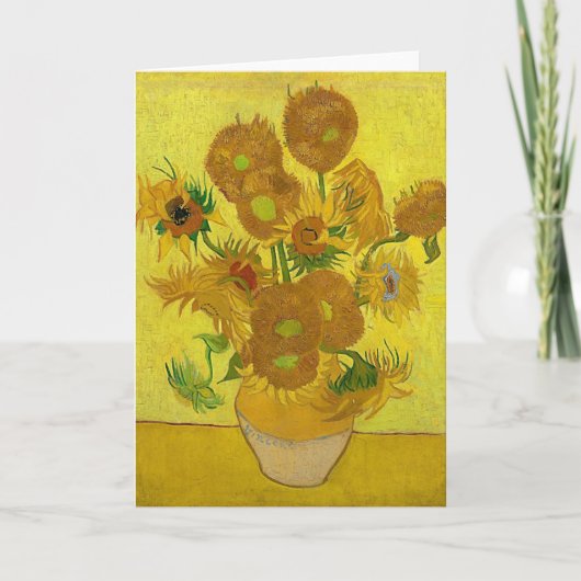 Gelbe Sonnenblumen Vintag Van Gogh Blumengemälde Karte (Vorderseite)