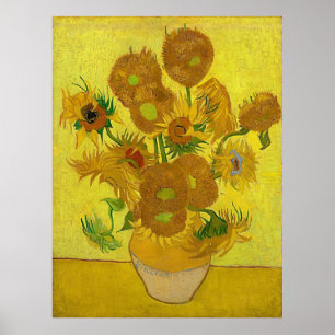 Gelbe Sonnenblumen Vintag Van Gogh Blumengemälde Poster