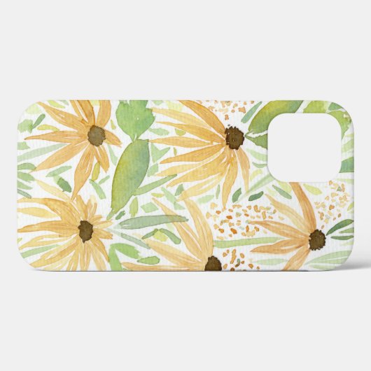 Gelbe Sonnenblumen Wasserfarbe Case-Mate iPhone Hülle (Rückseite (Horizontal))