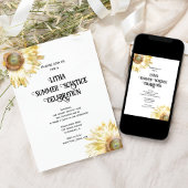 Gelbe Sonnenblumen Wasserfarbe Litha Sommersonne Einladung