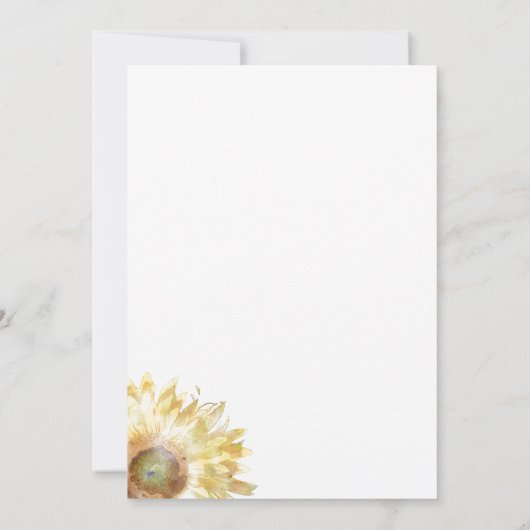 Gelbe Sonnenblumen Wasserfarbe Quinceañera Einladung (Rückseite)