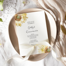 Gelbe Sonnenblumen Wasserfarbe Quinceañera