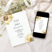 Gelbe Sonnenblumen Wasserfarbe Quinceañera Einladung