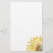 Gelbe Sonnenblumen Wasserfarben-Hochzeitmenü (Rückseite)