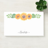 Gelbe Sonnenblumen Wasserfarbenfolien Personalisie Post-it Klebezettel (Büro)