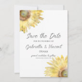 Gelbe Sonnenblumen Wasserfarbenhochzeit Das Datum Save The Date (Vorderseite)