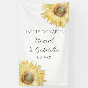 Gelbe Sonnenblumen Wasserfarbenprägung Banner