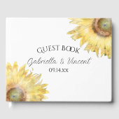 Gelbe Sonnenblumen Wasserfarbenprägung Gästebuch (Vorderseite)