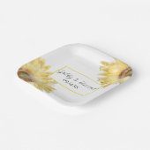 Gelbe Sonnenblumen Wasserfarbenprägung Pappteller (Gewinkelt)