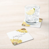 Gelbe Sonnenblumen Wasserfarbenprägung Rechteckiger Pappuntersetzer (Vor Ort)