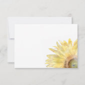 Gelbe Sonnenblumen Wasserfarbenprägung RSVP Karte (Rückseite)