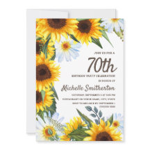 Gelbe Sonnenblumen Weiße Daisies 70. Geburtstag