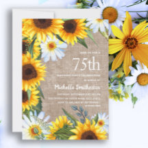 Gelbe Sonnenblumen Weiße Daisies 75. Geburtstag