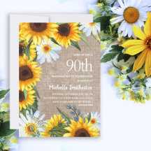 Gelbe Sonnenblumen Weiße Daisies 90. Geburtstag