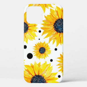 Gelbe Sonnenblumen Weißer Hintergrund Muster Case-Mate iPhone Hülle