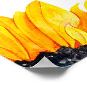 Gelbe Sonnenblumen Weißes Hintergrundmuster Poster (Ecke)