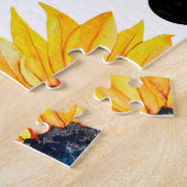 Gelbe Sonnenblumen Weißes Hintergrundmuster Puzzle (Seite)