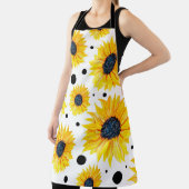 Gelbe Sonnenblumen Weißes Hintergrundmuster Schürze (InSitu)