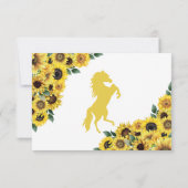 Gelbe Sonnenblumen Western Quinceanera RSVP Karte (Rückseite)