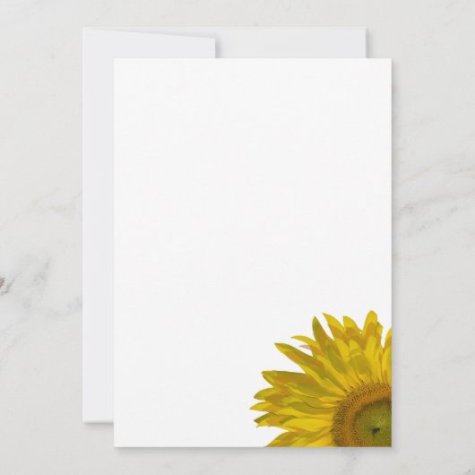 Gelbe Sonnenblumen Wiedersehen Einladung (Rückseite)